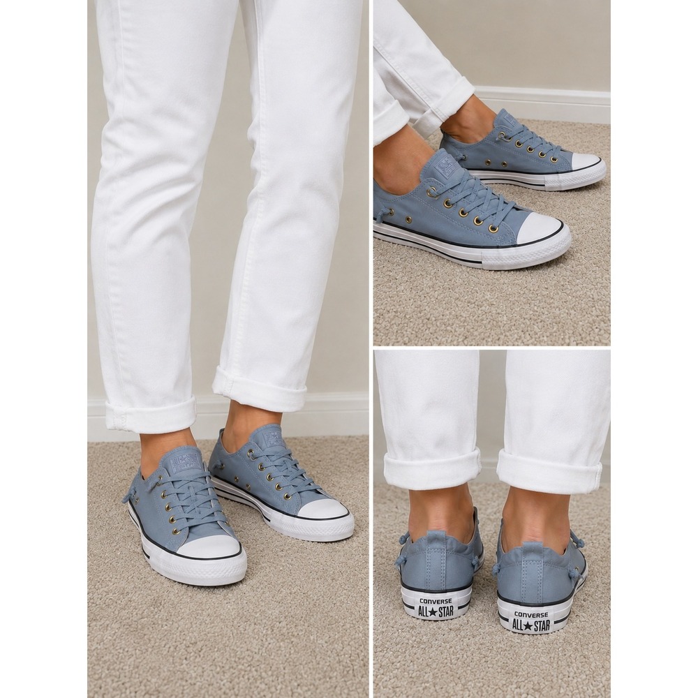 Converse Chuck Taylor All Star Low Top Gray Canvas Sneakers Womens 11 558592F